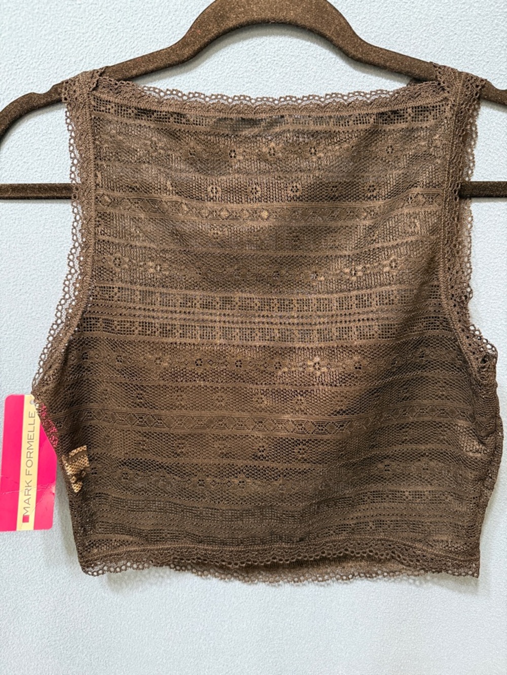 Black Lace Crochet Crop Top New Size M- L